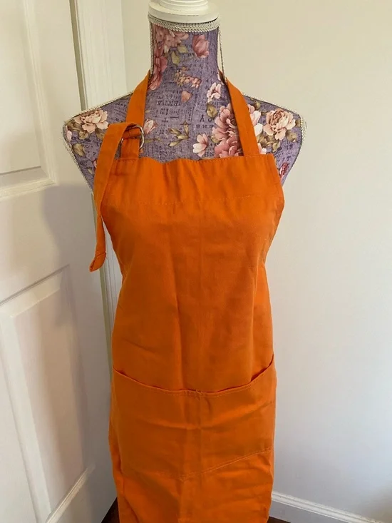 Williams Sonoma orange heavy duty apron - Picture 2 of 5